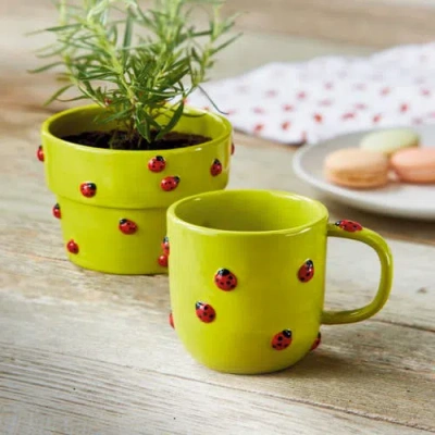 Tag Garden Ladybug Mug Green Multi Earthenware Spring In Green