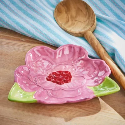 Tag In Bloom Spoon Rest Kitchen Accessory Dishwasher Safe In Pink