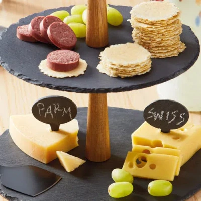 Tag Slate 2 Tier Server Black Slate Everyday In Black