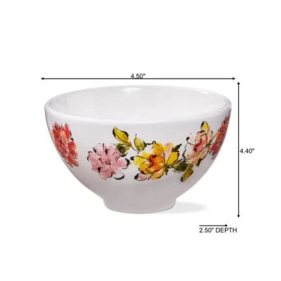Tag In Bloom Snack Bowl Multi Earthenware Spring In White