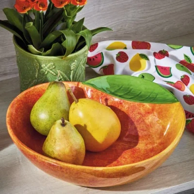 Tag Peach 2 Part Divided Server Orange Multi Earthenware Summer In Multi