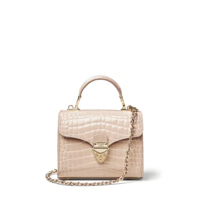 Aspinal Of London Womens Buttermilk Mayfair Patent-leather Top-handle Bag In Neutral