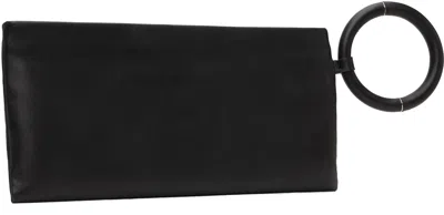 Tom Ford Aura Leather Clutch Bag With Lettering Logo On The Front In Black