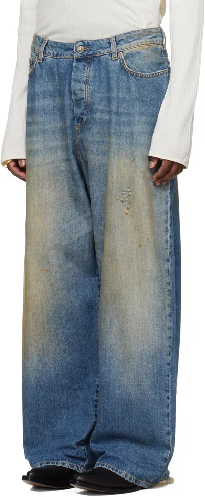 424 Big Daddy Wide-leg Distressed Jeans In Multi