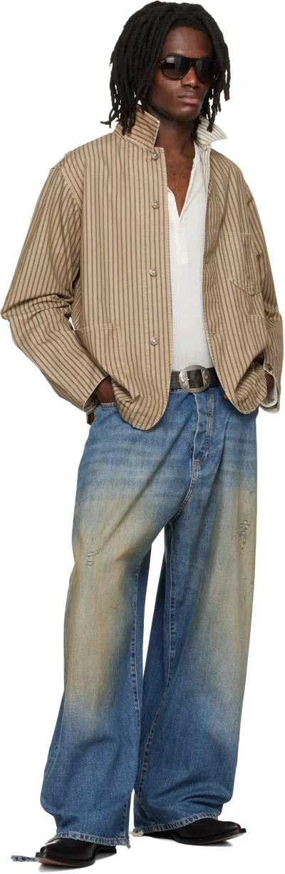 424 Big Daddy Wide-leg Distressed Jeans In Multi