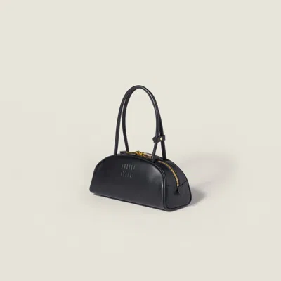 Miu Miu Black Calf Leather Bos Taurus Shoulder Bag