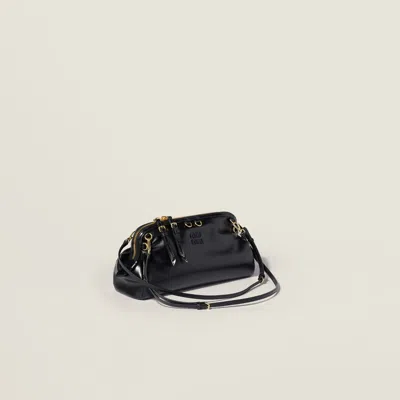Miu Miu Caprice Shiny Leather Clutch In Black