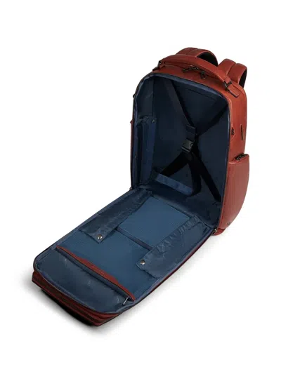 Piquadro Leather Backpack In Red