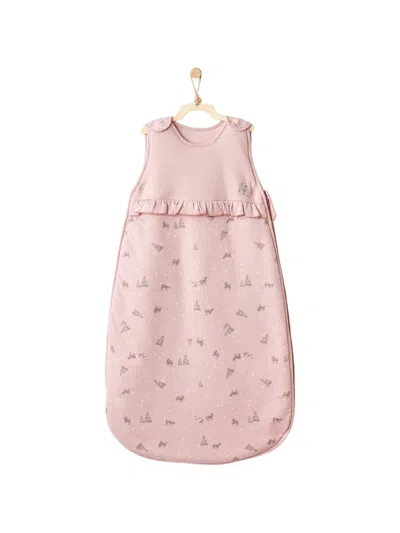 Andywawa Ruffled Deer-print Sleeper In Pink