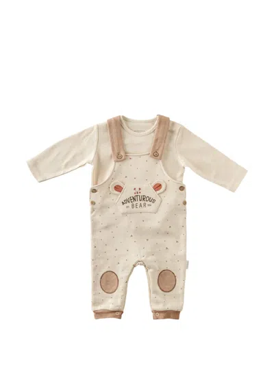Andywawa Bear-patchwork Overalls In Neutral