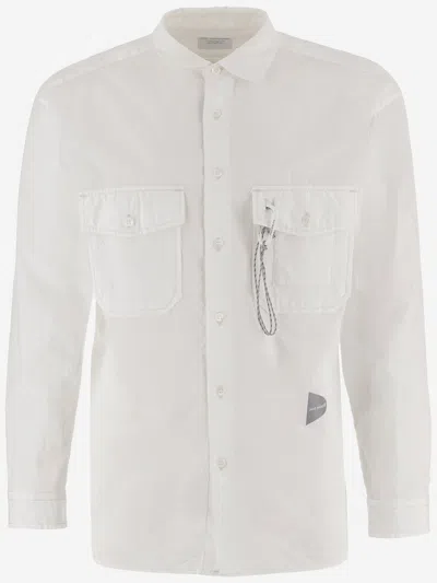 And Wander Cotton-blend Shirt With Classic Collar In Gray