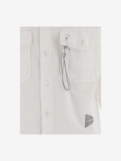And Wander Cotton-blend Shirt With Classic Collar In Gray