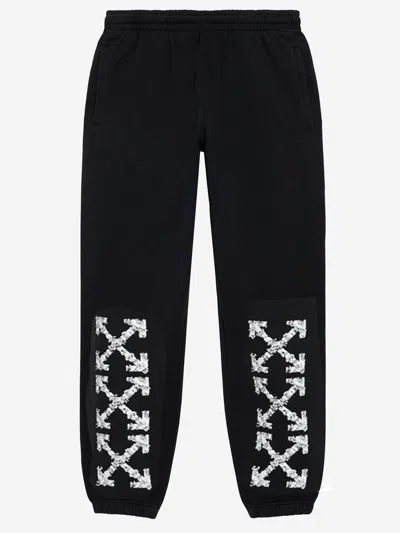 Off-white Helvetica-print Track Pants In Black