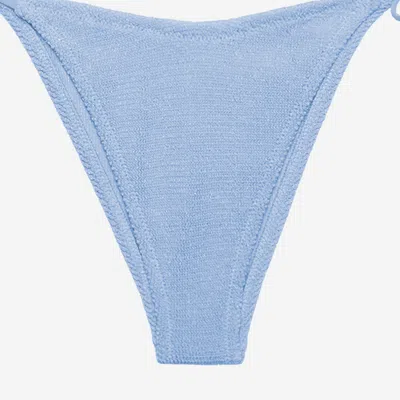 Mc2 Saint Barth Shiny Micro Triangle Bikini In Blue