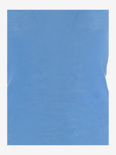 Versace Wool Top In Blue