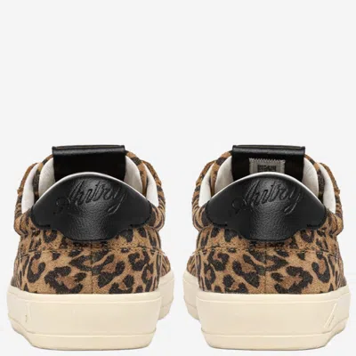 Autry Windscape Low Sneakers In Leopard And Black Suede In Animal Print