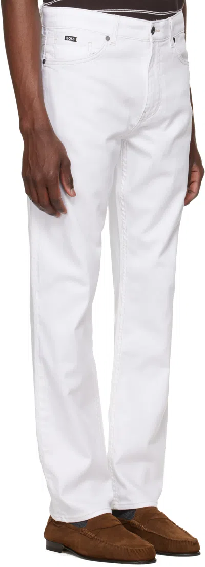 Hugo Boss White Five-pocket Stretch Jeans In White