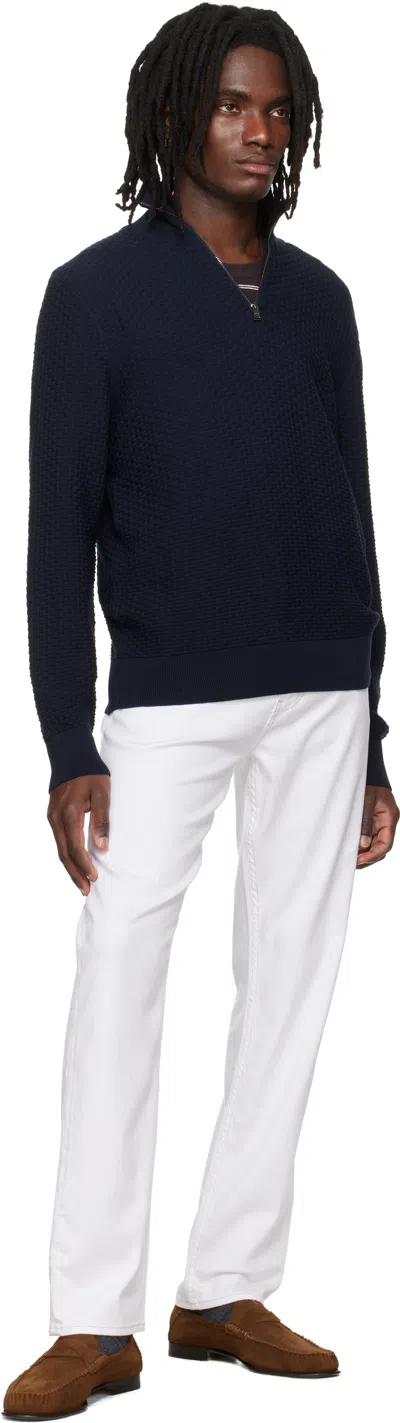 Hugo Boss White Five-pocket Stretch Jeans In White