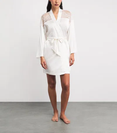 Aubade Silk-blend Midnight Whisper Robe In White