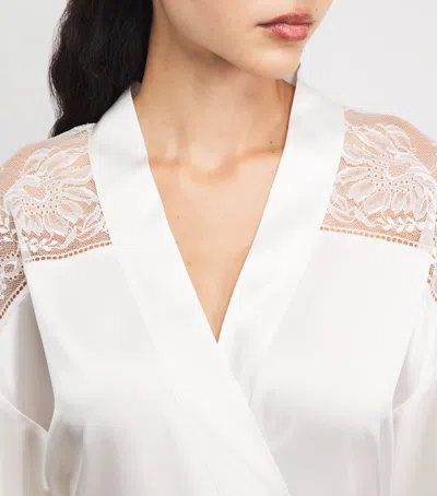Aubade Silk-blend Midnight Whisper Robe In White