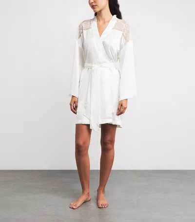 Aubade Silk-blend Midnight Whisper Robe In White