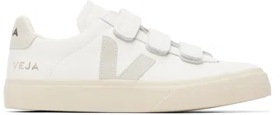 Veja Recife Logo Chromefree Leather Extra White Natural Trainers In Neutral