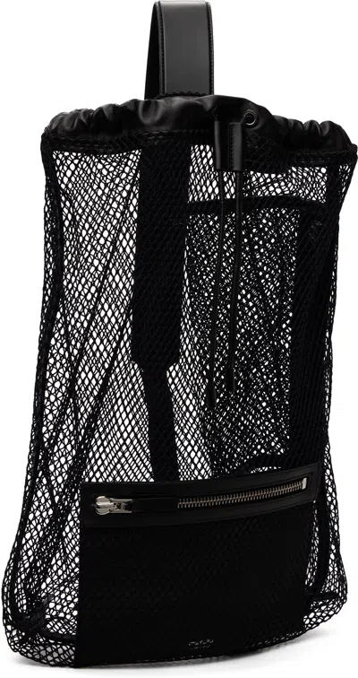 Tom Ford Mesh Backpack Featuring Practical Front Zip Pocket In Black