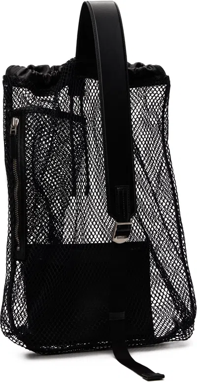 Tom Ford Mesh Backpack Featuring Practical Front Zip Pocket In Black