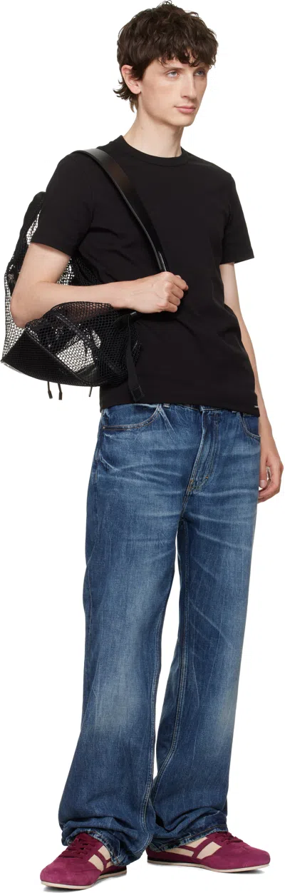 Tom Ford Mesh Backpack Featuring Practical Front Zip Pocket In Black