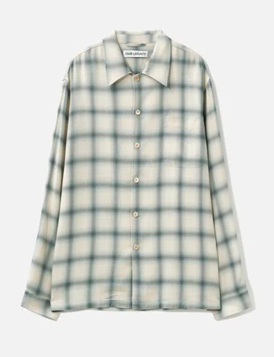 Our Legacy Off-white Drift Shirt In Blue