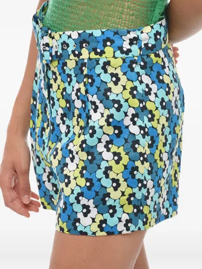 Michael Kors Canapa Shorts With Floral Pattern In Blue