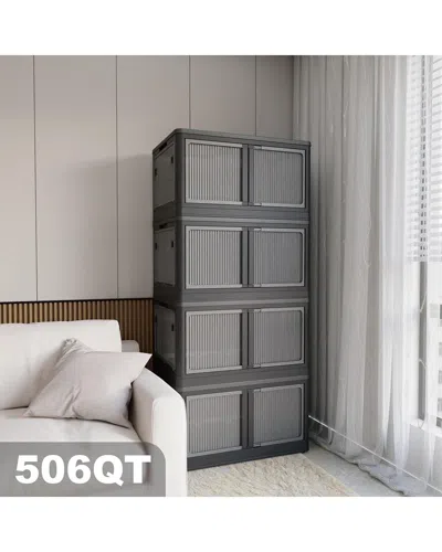4 Supply 506qt 4-pack Stackable Storage Bins In Gray