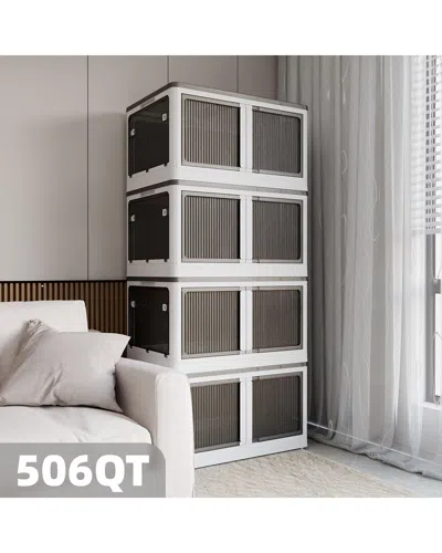 4 Supply 506qt 4-pack Stackable Storage Bins In White