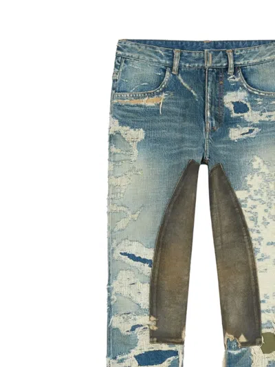 Givenchy Distressed-finish Straight-leg Jeans In Blue