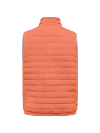 Brunello Cucinelli Down Vest With Front Zip In Orange