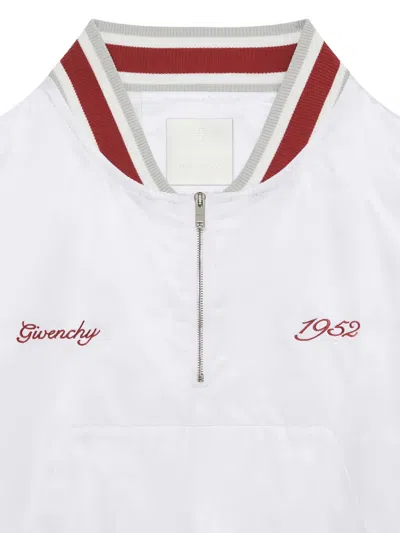 Givenchy Logo-embroidered Half-zip Sweatshirt In White
