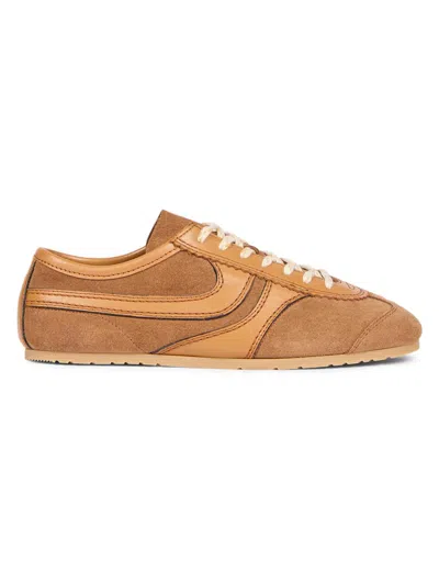 Dries Van Noten Women Brown Low-top Sneakers With Two-tone Lace-up In Suede Woman