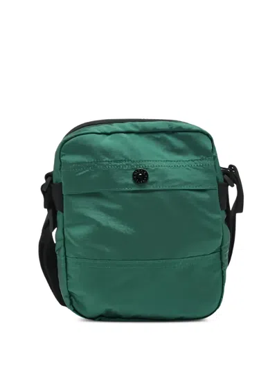 Stone Island Shoulder Bag Durable Fabric Zip Pocket In Green