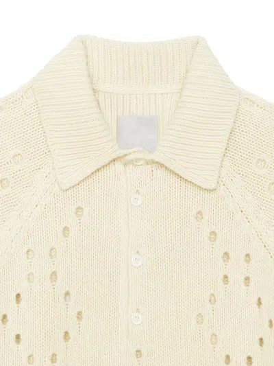 Givenchy Openwork Polo-collar Jumper In Neutral