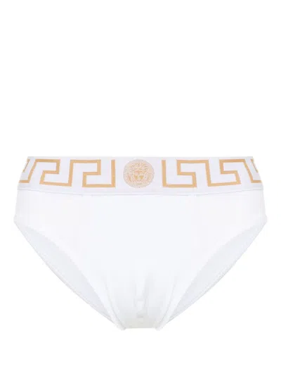 Versace Greca Border Briefs In White