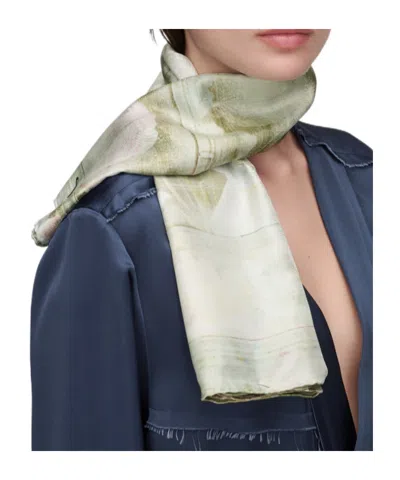 Maison Margiela Rectangular Lightweight Scarf Soft Floral Pattern In Multi