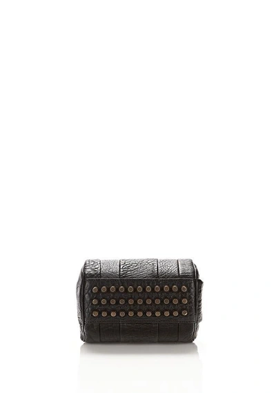 Shop Alexander Wang Mini Rockie In Pebbled Black With Antique Brass