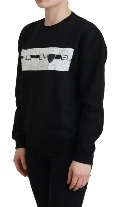 Philippe Model Black Printed Long Sleeves Pullover Sweater In Black