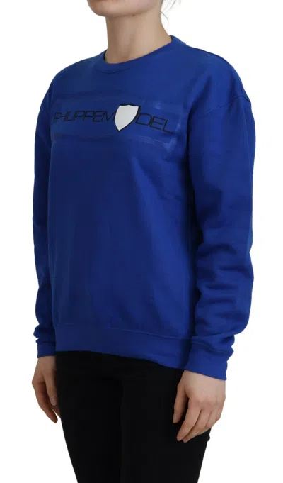 Philippe Model Blue Printed Long Sleeves Pullover Sweater In Blue