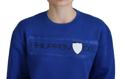 Philippe Model Blue Printed Long Sleeves Pullover Sweater In Blue