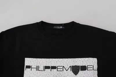 Philippe Model Black Printed Long Sleeves Pullover Sweater In Black