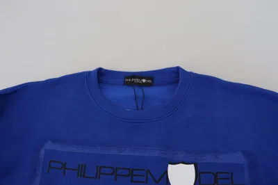 Philippe Model Blue Printed Long Sleeves Pullover Sweater In Blue