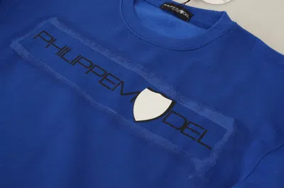 Philippe Model Blue Printed Long Sleeves Pullover Sweater In Blue
