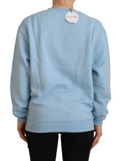 Philippe Model Light Blue Logo Printed Long Sleeves Sweater In Blue