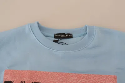 Philippe Model Light Blue Logo Printed Long Sleeves Sweater In Blue